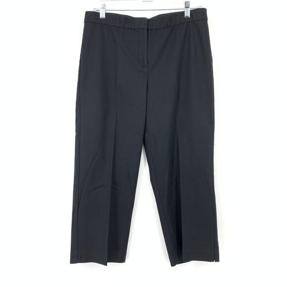 J. Jill Cropped Pants Womens Size 12P Black Elastic Waist Cotton Blend - Picture 1 of 6